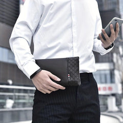 Men's Leather Clutch Bag Envelope Wallet Business Phone Case