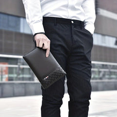 Men's Leather Clutch Bag Envelope Wallet Business Phone Case