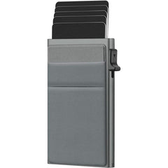 Men's RFID Wallet Card Holder Aluminum Side Push Card Box