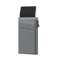 Men's RFID Wallet Card Holder Aluminum Side Push Card Box