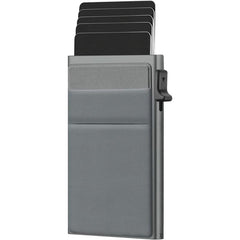 Men's RFID Wallet Card Holder Aluminum Side Push Card Box