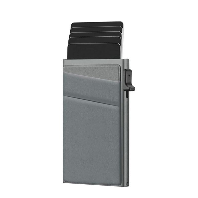 Men's RFID Wallet Card Holder Aluminum Side Push Card Box