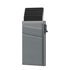 Men's RFID Wallet Card Holder Aluminum Side Push Card Box