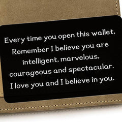 Engraved I Love You Metal Card Wallet Insert Gift For Him