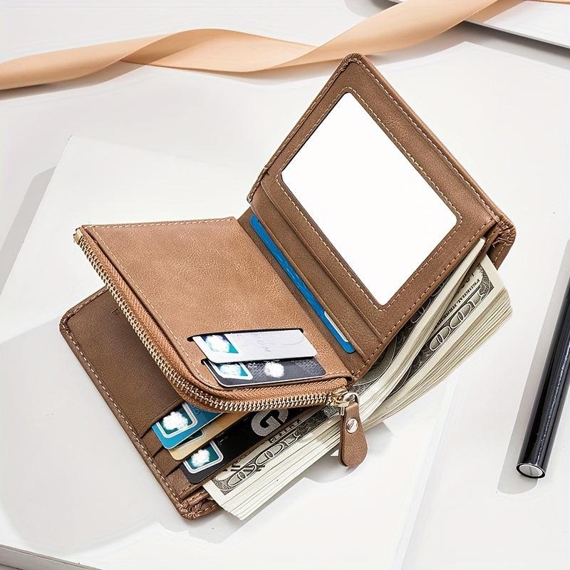 Men's Leather Zipper Wallet Multifunctional Card Holder