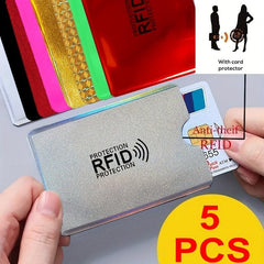 5pcs Aluminum Foil RFID Shielding Card Cover