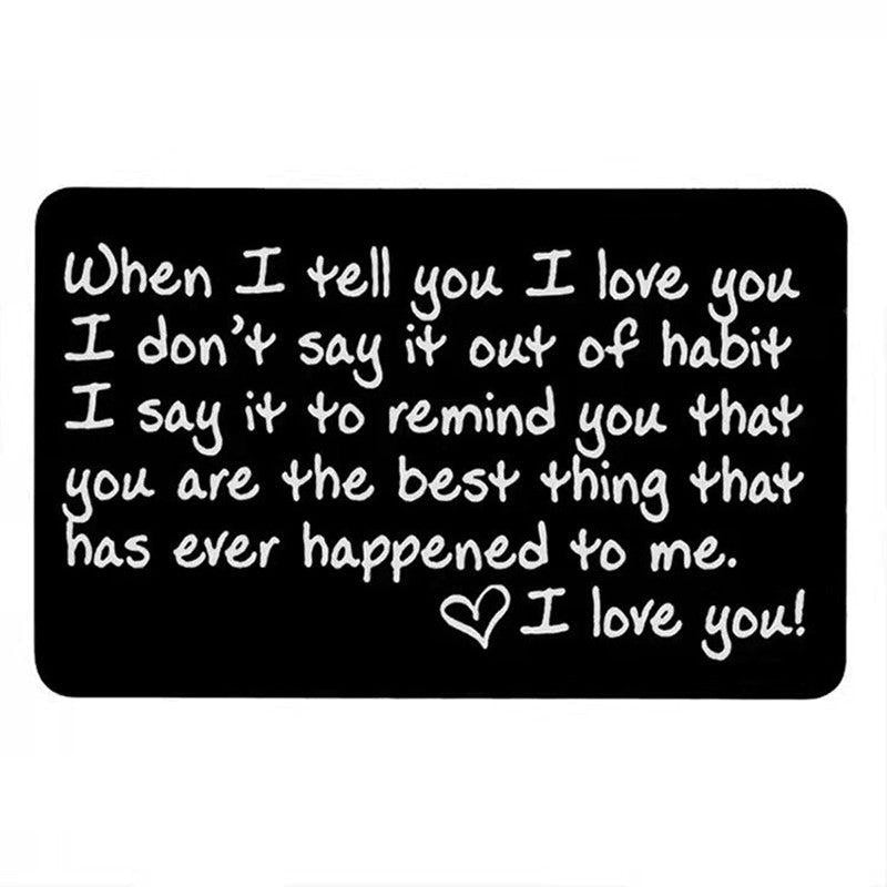 I Love You Wallet Lined Stainless Steel Custom Card Christmas Gift