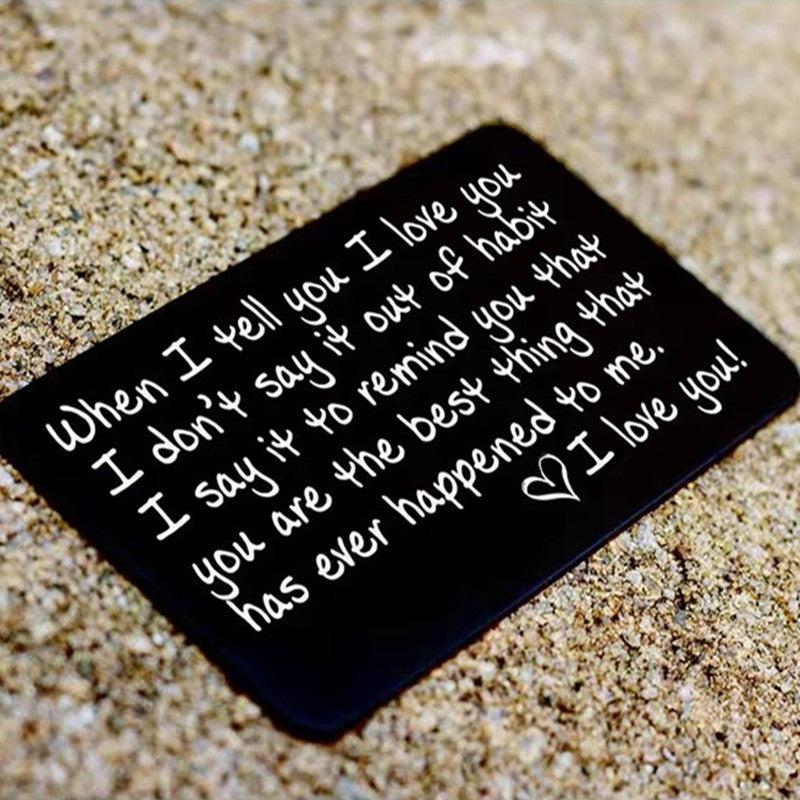 I Love You Wallet Lined Stainless Steel Custom Card Christmas Gift