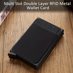 Men's RFID Wallet Automatic Pop Up Card Holder with 12 Card Slots