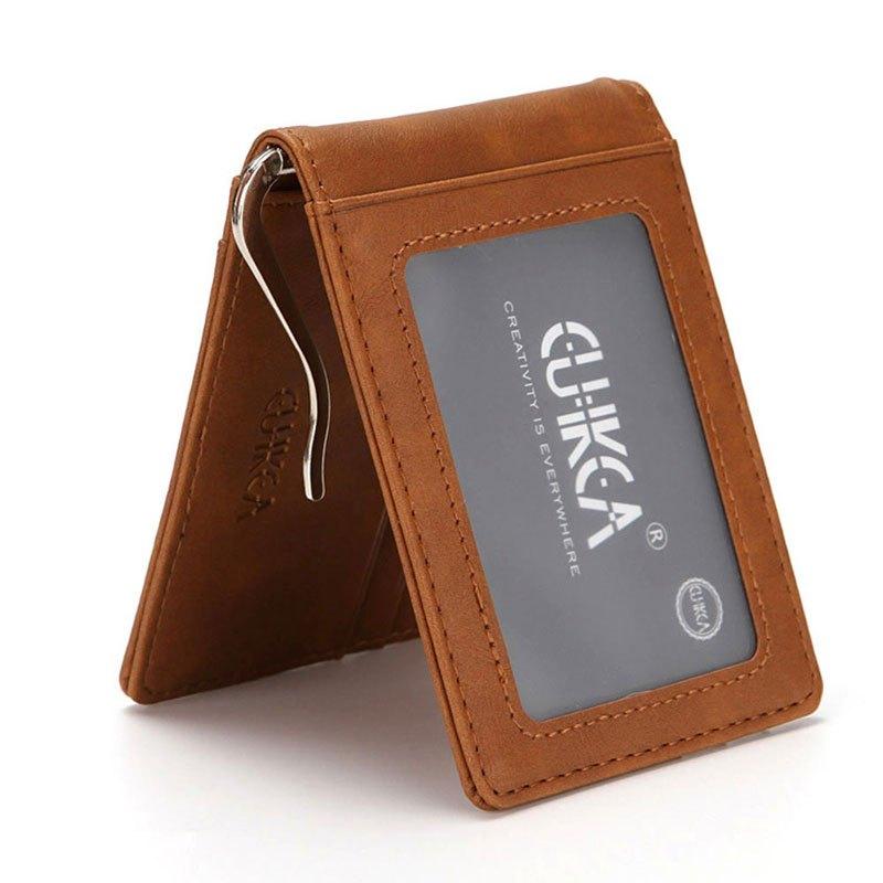 RFID Men's Leather Bifold Wallet Slim Front Pocket Credit Card Holder