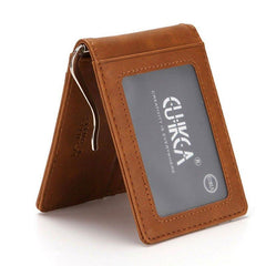 RFID Men's Leather Bifold Wallet Slim Front Pocket Credit Card Holder