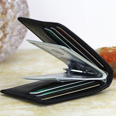 RFID Men's Leather Bifold Wallet Slim Front Pocket Credit Card Holder