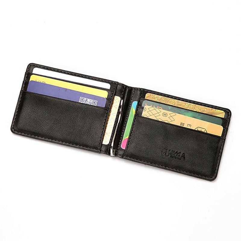 RFID Men's Leather Bifold Wallet Slim Front Pocket Credit Card Holder