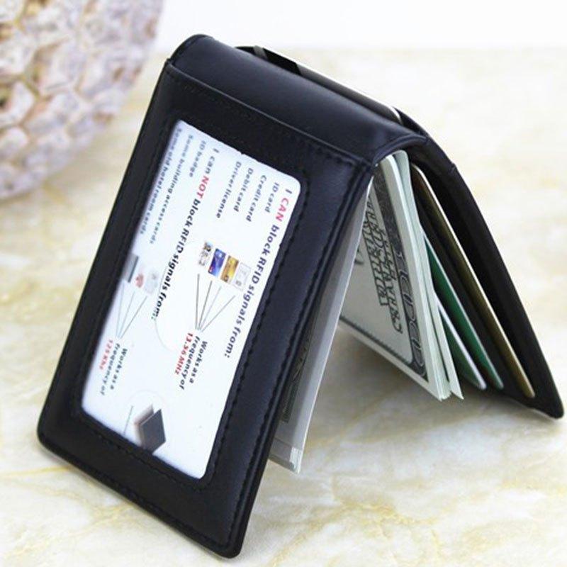 RFID Men's Leather Bifold Wallet Slim Front Pocket Credit Card Holder