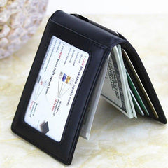 RFID Men's Leather Bifold Wallet Slim Front Pocket Credit Card Holder