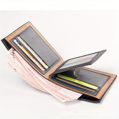 Men's Bifold Leather Short Wallet Card Holder Coin Purse Gift