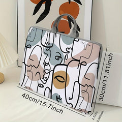 Stylish Face Pattern Laptop Bag 38.1cm