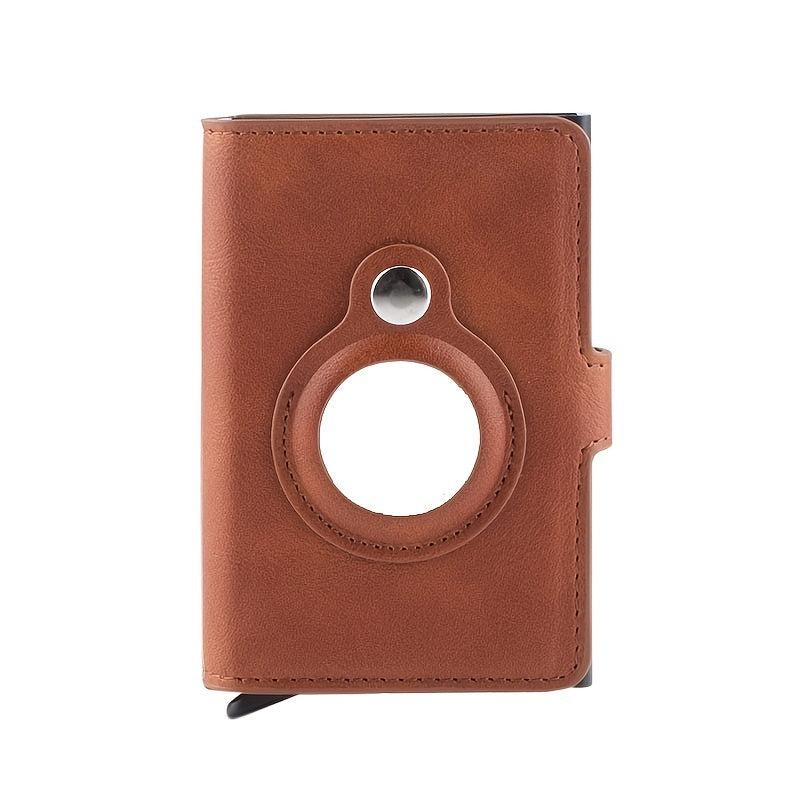 PU Leather Card Holder Wallet with Automatic Pop-up & Airtag Tracker