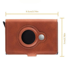 PU Leather Card Holder Wallet with Automatic Pop-up & Airtag Tracker