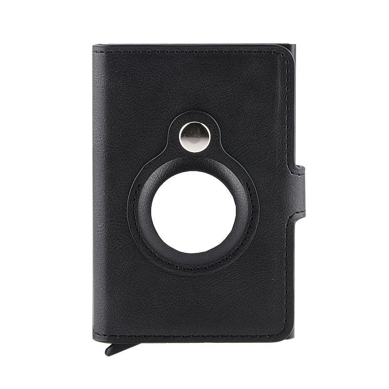 PU Leather Card Holder Wallet with Automatic Pop-up & Airtag Tracker