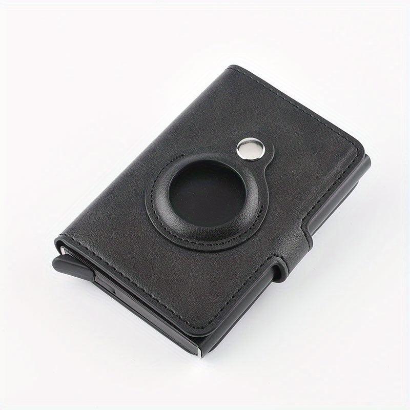 PU Leather Card Holder Wallet with Automatic Pop-up & Airtag Tracker