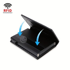 Carbon Fiber Wallet RFID Automatic Pop up Trifold Card Holder