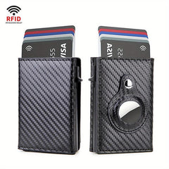 Carbon Fiber Wallet RFID Automatic Pop up Trifold Card Holder