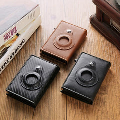 Carbon Fiber Wallet RFID Automatic Pop up Trifold Card Holder