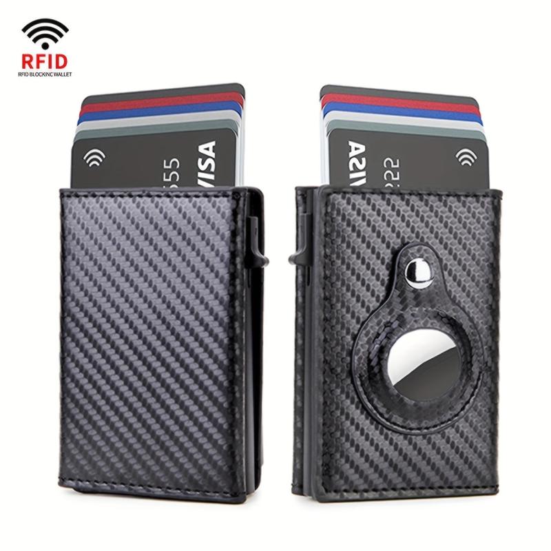 Carbon Fiber Wallet RFID Automatic Pop up Trifold Card Holder