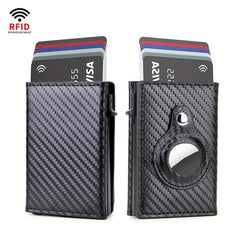 Carbon Fiber Wallet RFID Automatic Pop up Trifold Card Holder