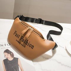 Letter Pattern Crossbody Bag All Match Solid Chest Zipper Bag