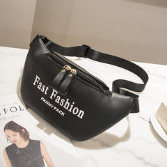 Letter Pattern Crossbody Bag All Match Solid Chest Zipper Bag