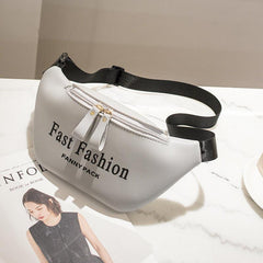 Letter Pattern Crossbody Bag All Match Solid Chest Zipper Bag