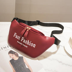 Letter Pattern Crossbody Bag All Match Solid Chest Zipper Bag