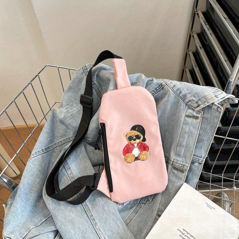 Cartoon Little Bear Crossbody Bag Nylon Sling Backpack