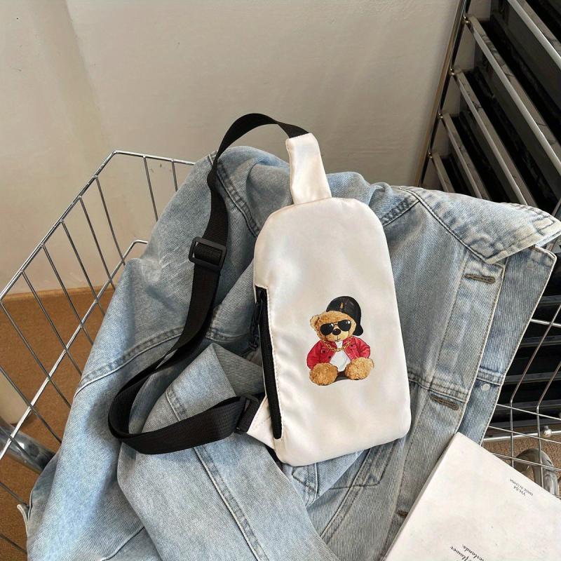 Cartoon Little Bear Crossbody Bag Nylon Sling Backpack