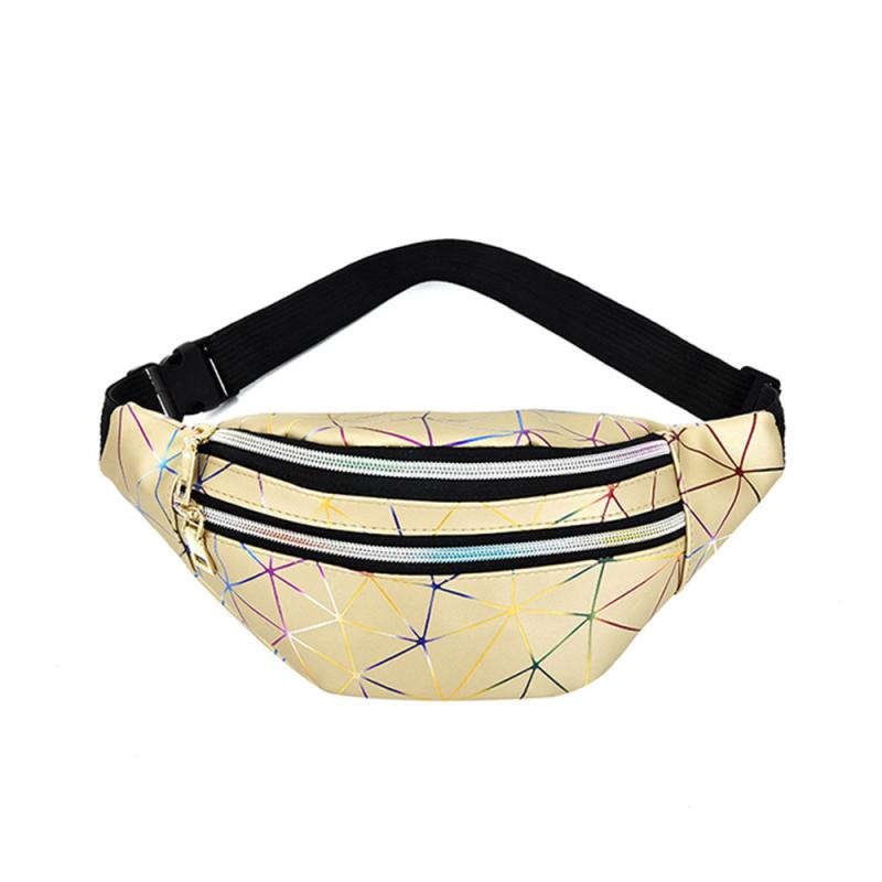 Geometric Pattern Fanny Pack Laser Crossbody Bag Holographic Waist Bag