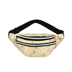 Geometric Pattern Fanny Pack Laser Crossbody Bag Holographic Waist Bag