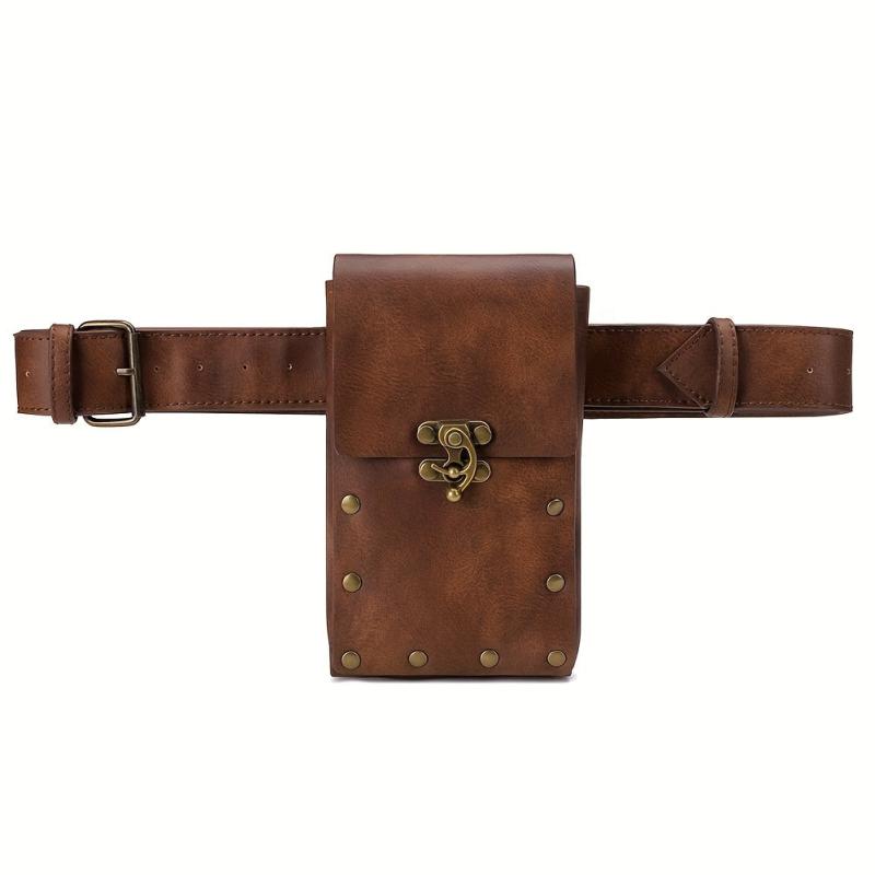 Steampunk Waist Bag Mini Studded Decor Crossbody Bag