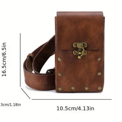 Steampunk Waist Bag Mini Studded Decor Crossbody Bag