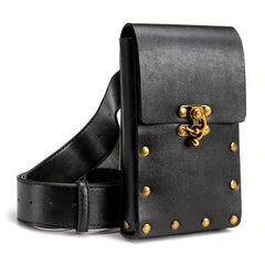 Steampunk Waist Bag Mini Studded Decor Crossbody Bag