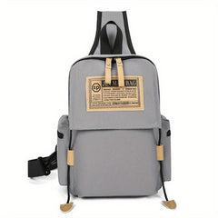 Casual Letter Patched Backpack All Match School Zipper Bag Women's