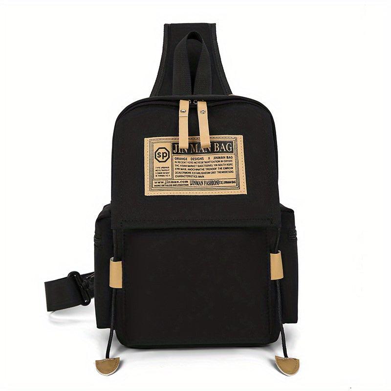Casual Letter Patched Backpack All Match School Zipper Bag Women's
