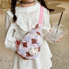 Cartoon Bunny Chest Bag Nylon Sling Shoulder Bag