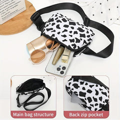 Mini Cow Leopard Casual Chest Bag Lightweight Fanny Pack