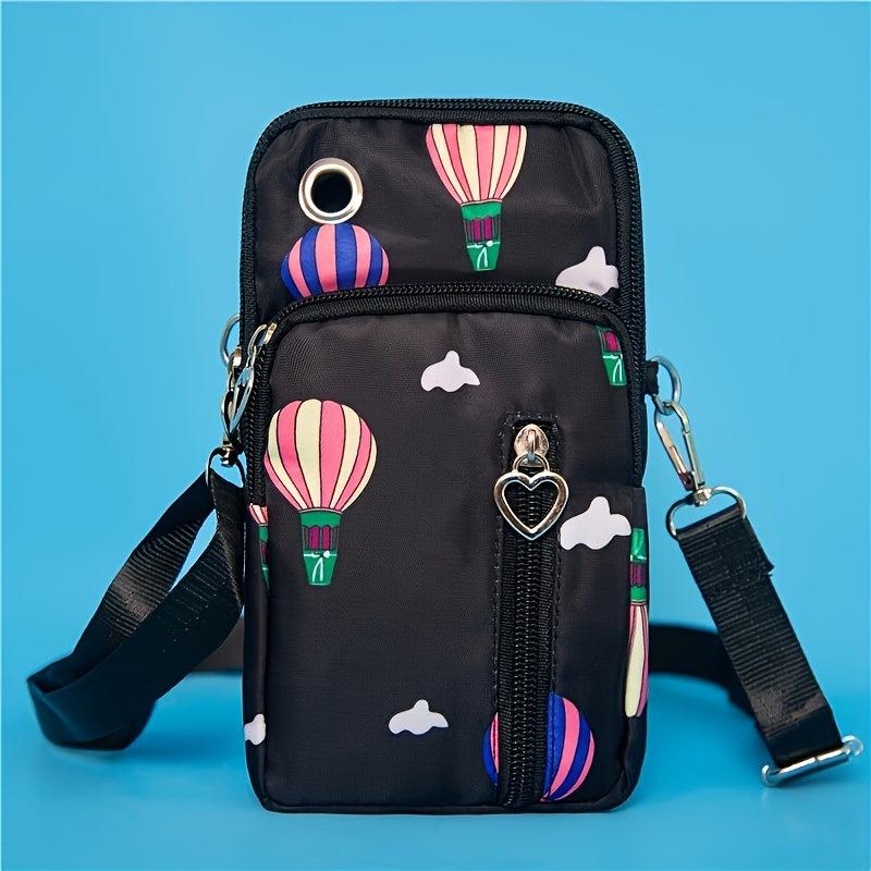 Mini Balloon Print Armband Bag Women's Letter Detail Phone Purse