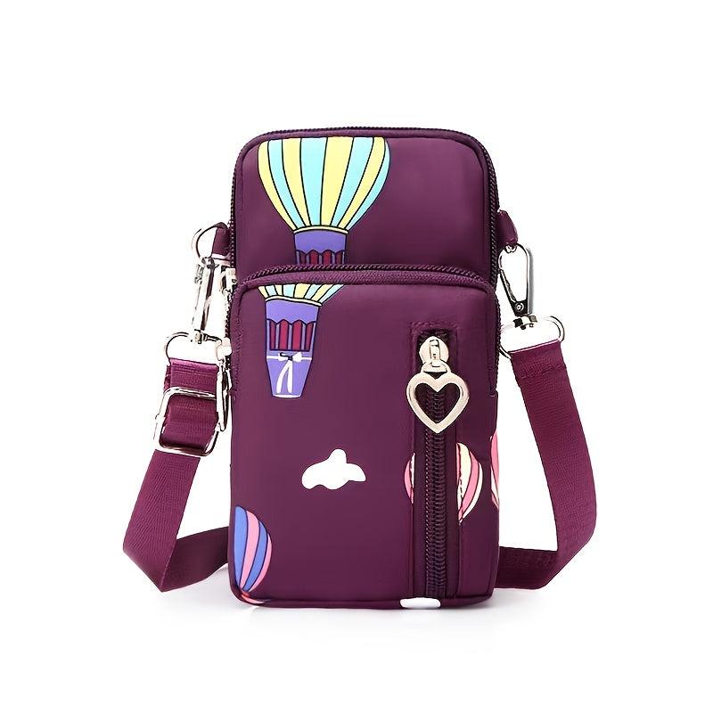 Mini Balloon Print Armband Bag Women's Letter Detail Phone Purse