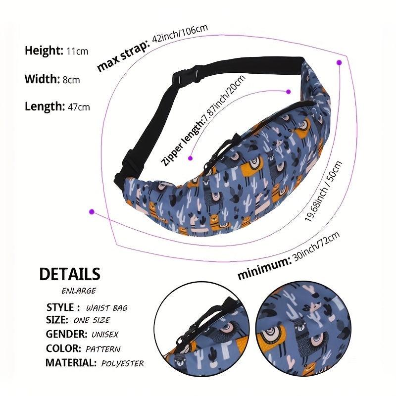 Unicorn Print Fanny Pack Lightweight Waist Bag Women's Crossbody Bag