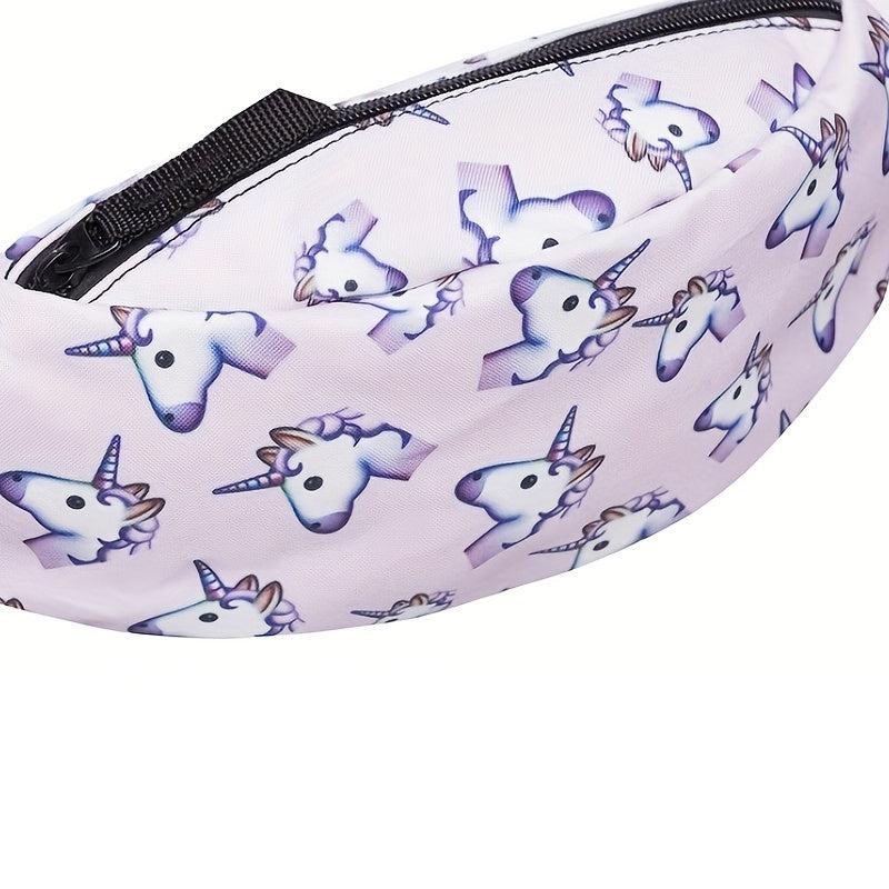 Unicorn Print Fanny Pack Lightweight Waist Bag Women's Crossbody Bag