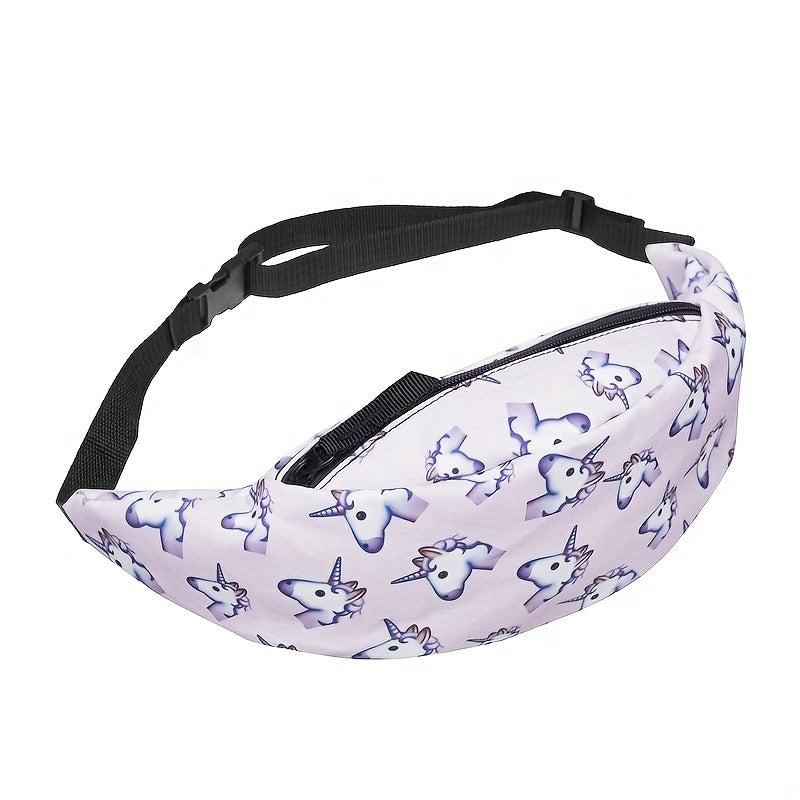 Unicorn Print Fanny Pack Lightweight Waist Bag Women's Crossbody Bag